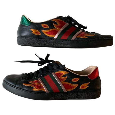 buy gucci flames|Gucci ace gg leather sneakers.